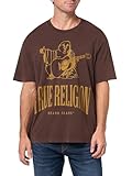 True Religion Men's Crackle Vintage Tee, Java, L
