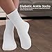 Diamond Star Diabetic Ankle Socks, Non-Binding Circulatory Doctor Approved Cushion Cotton Quarter Socks for Men’s Women’s (3 Pack White)