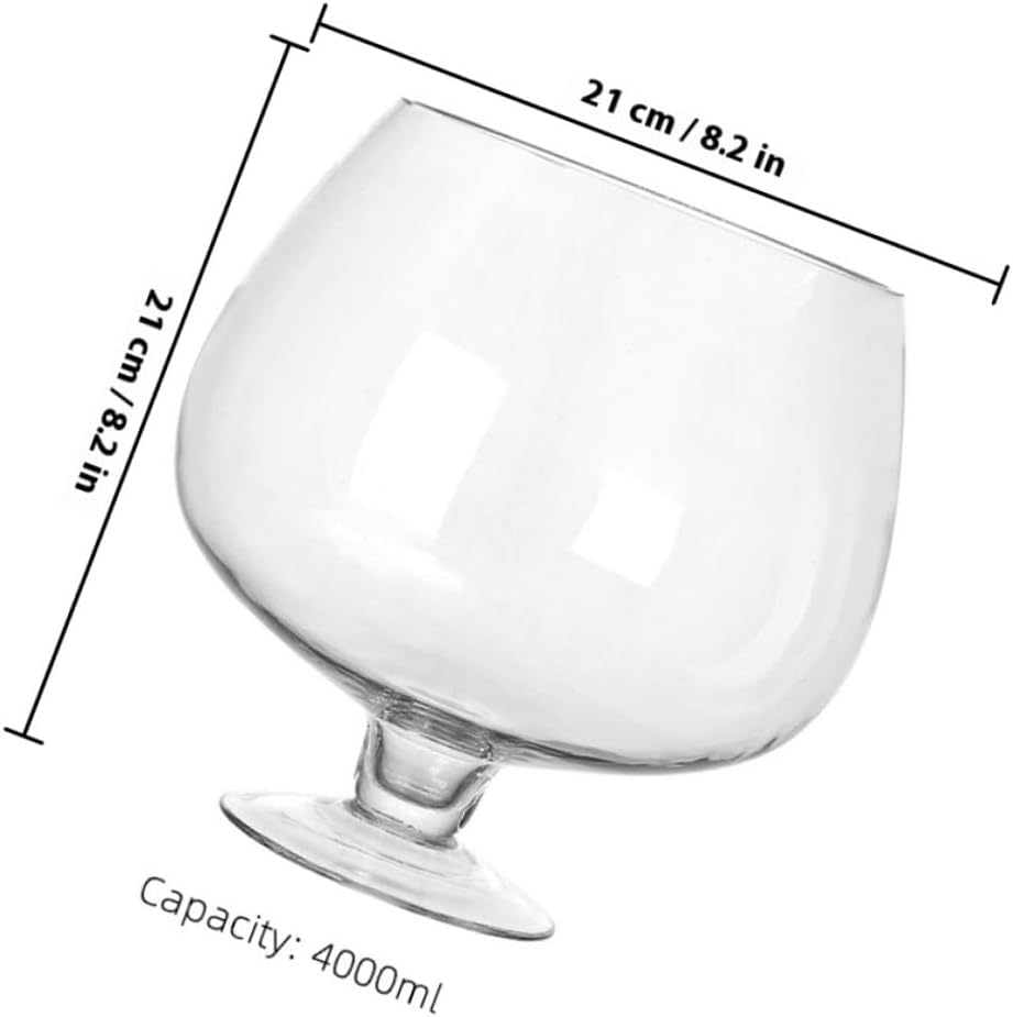 ibasenice Multi-Function Glass Aquarium Tank 4000ml Desktop Betta Fish Bowl Hydroponic Plant Vase Office Fish Accessories