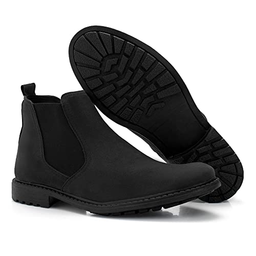 Botina Bota Masculina Chelsea Leve Macia Confortável (40, Preto)