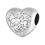 CMBSSTFC Cuenta de Familia Feliz de Plata de Ley 925, Colgante Hecho a Mano con corazón cálido y Divertido para u Otros Tipos de Pulseras y Collares Europeos Scc2513