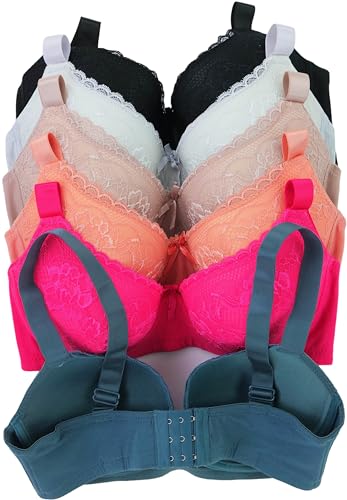 Image of ToBeInStyle Women's Pack of 6 Classic Style Underwire Supportive Padded Bras