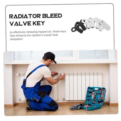Gadpiparty 6pcs Radiator Bleed Key Set Valve Tool for Air Release Compatible Heating Radiators and Faucets and Portable Design Pre-drilled for Easy Storage