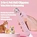 2 In 1 Pet Nail Clipper and Grinder, Professional Electric Rechargeable Nail Fast Trimmer, Painless, Claw Care Grooming, Smoothing, Silent-Shockproof, For Small, Large Dogs & Cats, upgraded (Pink)