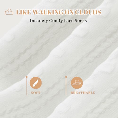 Image of Komorebi Ruffle Socks Woman-Lace Frilly Socks Women-Soft Cotton Cute Sock for Women Girls