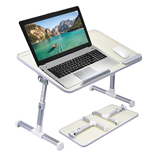 [Stor storlek] Neetto justerbart laptop-sängbord, bärbart stående skrivbord, hopfällbar soffa frukostbricka, stativ läshållare för soffa golv barn - Honeydew