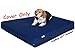 Dogbed4less 37X27X4 Inches Medium Large Blue Color Durable Denim Jean Dog Pet Bed External Zipper Cover - Replacement Cover only