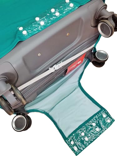 Image of Cortina Abstract Design Travel Suitcase Protective Cover|Medium|Fits 22 inch-26 inch Luggage|Eco-Friendly|Polyester-Spandex|65cm (24 inch)|Luggage Protectors|Anti Scratch|Pack of 1|Blue 6