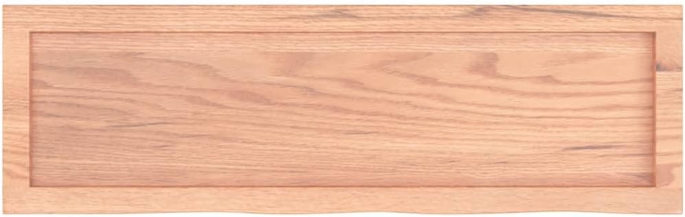 Floating Shelf Solid Oak Wood Wall Mounted Display Shelf 39.4 Inch Rectangular Rustic Storage Ledge for Living Room Kitchen Bedroom