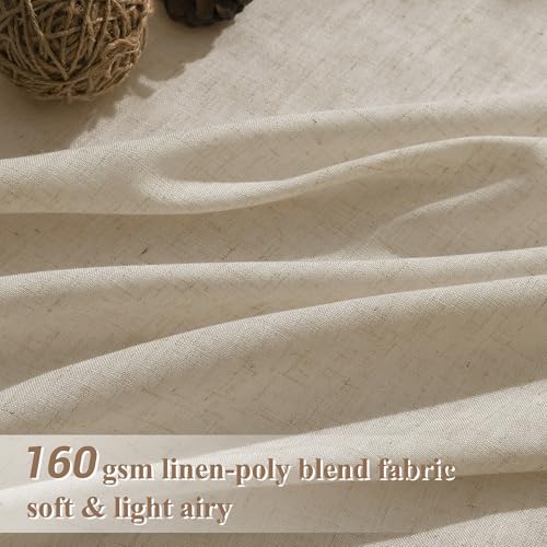 Image of Joywell Extra Long Linen Curtains 120 Inch for Living Room Taupe Burlywood