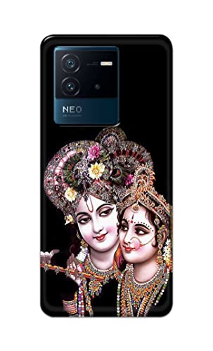Image of PRINTFIDAA� Printed Hard Back Cover Case for Vivo iQOO Neo 6 5G Back Cover (Radha Krishna) -2808