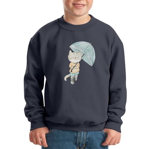 Sweatshirt enfant chat illustration aquarelle idée cadeau anniversaire