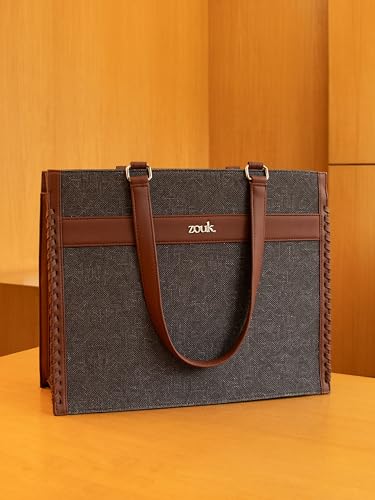 Image of ZOUK Boardroom Office Bag for Women | Big Size Business Tote | Laptop Up to 14 Inch | Water-Resistant | Stylish Handbag for Work & Travel |