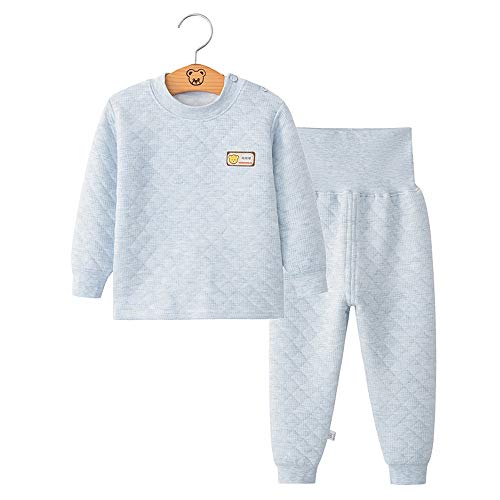 DOTBUY Ensemble de Pyjama Bébé Enfants Filles Garçons Pyjamas Set, 2 pièces 100% Coton Top Manches Longues Pantalon Hiver Chaud Vêtements De Nuit 3 Couches Chaudes (73cm, C)