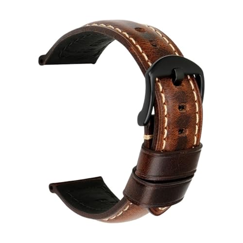 Correa de reloj MAIKES antirroturas de cuero vintage de 24mm para sustituir bandas