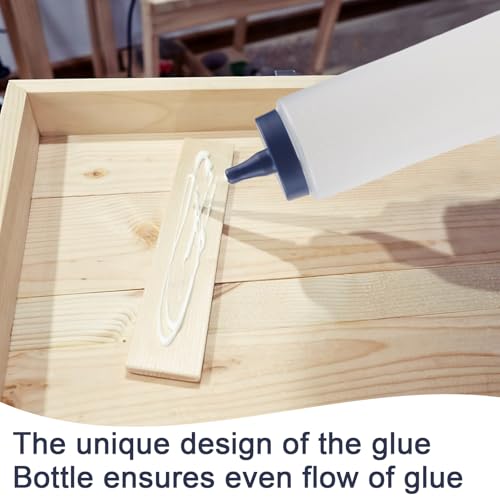 Raxfekro Holzleim Leimflasche Set mit Leimpinsel, Leimspender Leere Leimflaschen zum Gleichmäßigen Auftragen von Leim auf Holzoberflächen