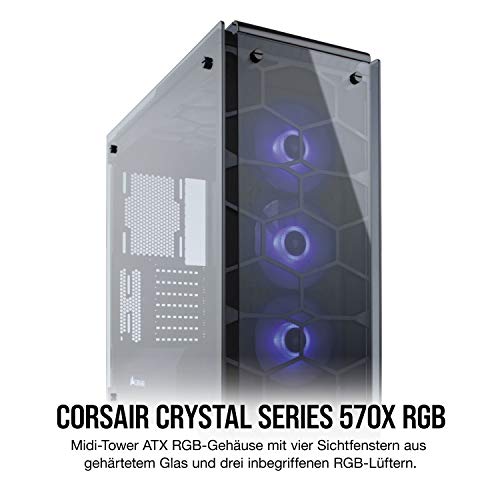 Corsair Crystal 570X RGB PC-Gehäuse, Mid-Tower ATX mit Glas-Seiten