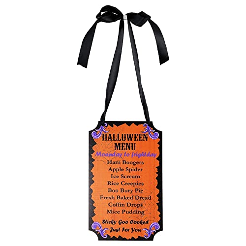 Colgante de madera para Halloween, caramelo, calabaza, esqueleto, fiesta, escena, decoración, manualidades, panel redondo de vidrieras (A, talla única)