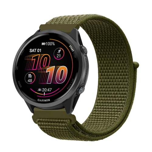 コンパチブル Garmin Forerunner 570 47mm 22mmバンド用 アップルウォッチ と互換性あり 女性 メンズ 調節可能 通気性の良 いナ弾性ナイロン製 替えスポーツ ソロル プ 時計ストラ 編組 交換ベルト 軽量 伸縮ソフト 快適 交