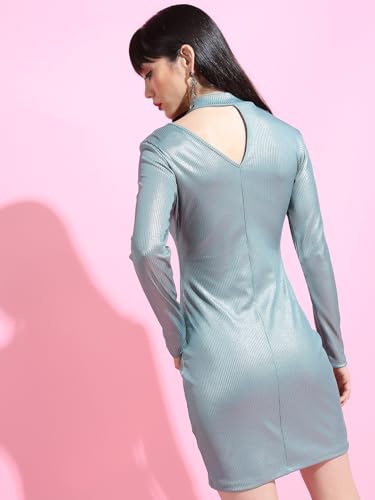 Image of Tokyo Talkies Women's Long Sleeves One Shoulder Solid Dresses | Stylish Dresses | Party Dresses