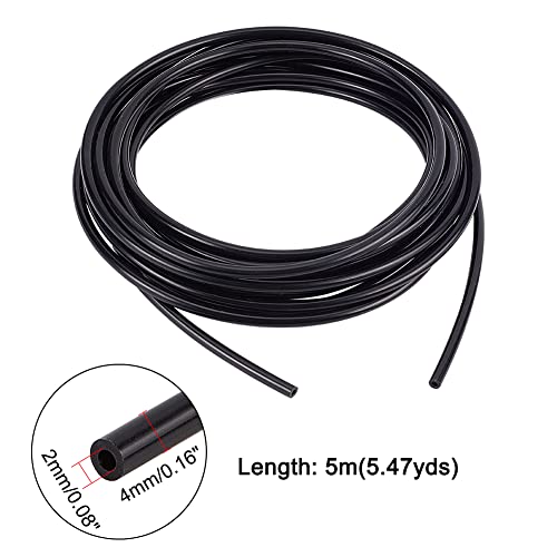 Image of AHANDMAKER 16.4 Feet Black Vacuum Hose, ID 5 /64inch(2mm) High Temperature Silicone Vacuum Tubing Hose, Vacuum Tube, Vacuum Line Kit for Automotive and Pipeline (Pack of 2)