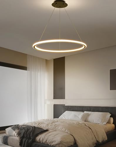 Suspension LED moderne noire de 80 cm avec variateur et télécommande - 3