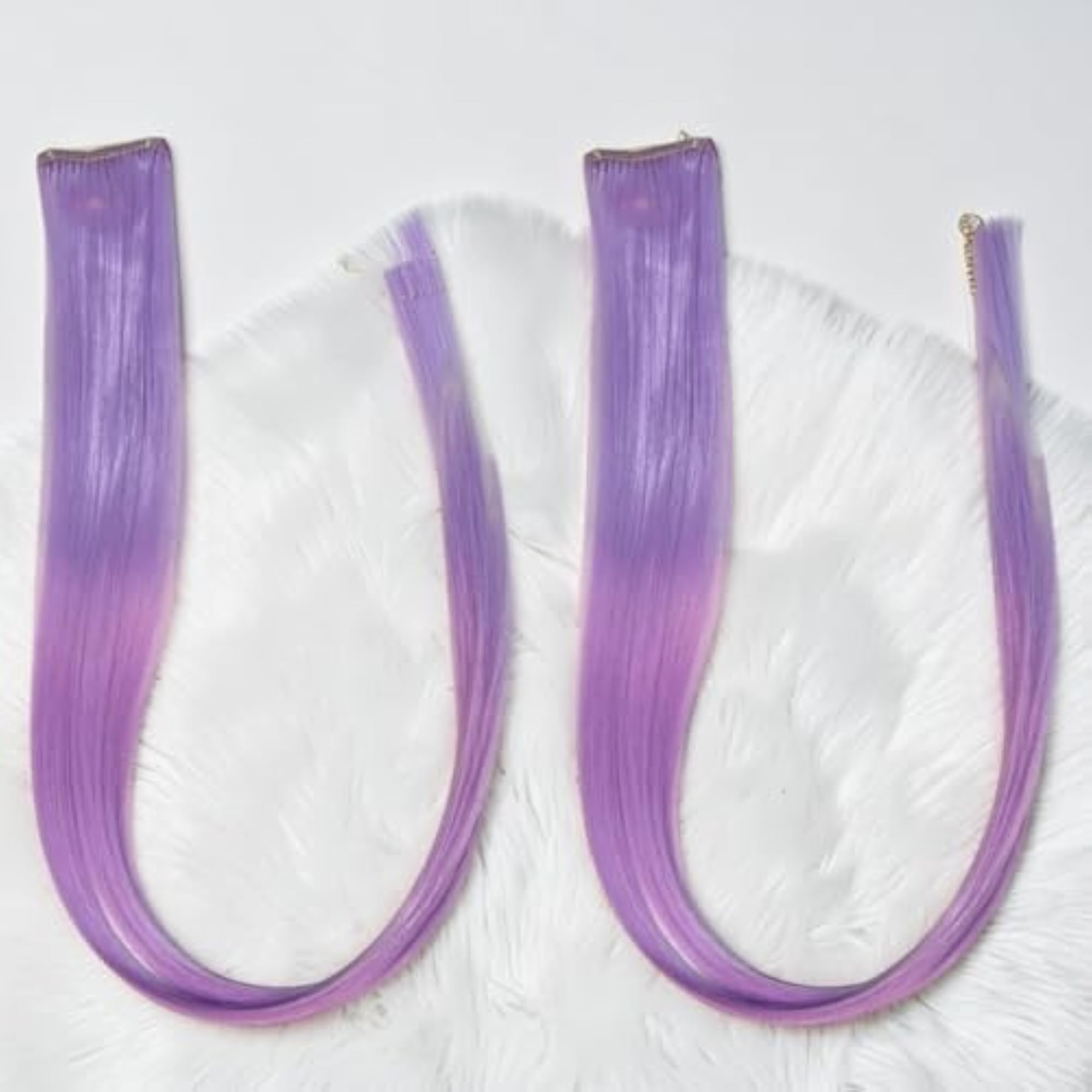 Light Purple Clip-in Hair Extension, Straight, Pack of 2