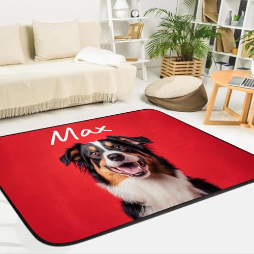 Tapete personalizado para mascotas con foto y nombre 45x61 cm miniatura 4