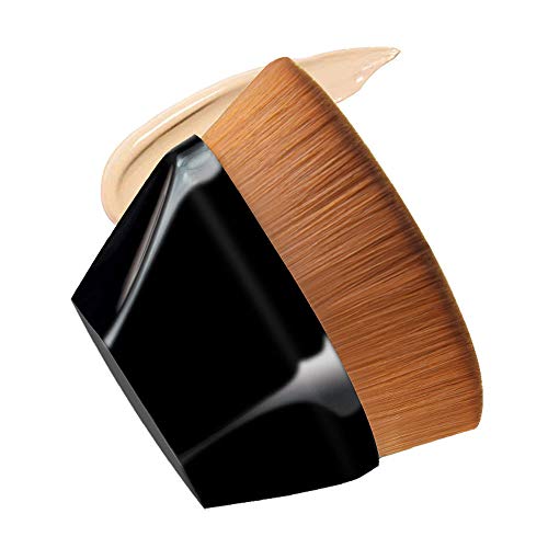 XITENBAO Petal-Shaped Foundation Brush, Foundation Makeup Brush, Full Coverage Soft Bristles Brush Suitable for Mixed Liquid, Cream or Flawless Powder Cosmetics, Multifunctional Makeup Brush (Black)