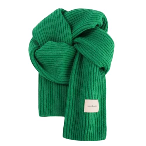 QDLTGBD Schal Herbst Und Winter Weicher Gestrickter Wollschal Für Frauen, Ganz Match Warmes Student-nackenabdeckung-grün