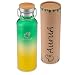 Produktbild AuruA® Thermosflasche Edelstahl Trinkflasche für Kinder und Erwachsene, nachhaltige Isolierflasche Metall, BPA-frei plastikfrei auslaufsicher (Grün-Gelb, 600 ml)