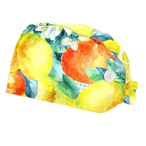 Casquettes de travail au motif de citron VERED pour garder le front au sec en cuisine et atelier