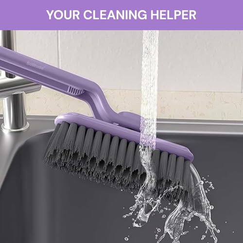 Image of AS Industries Multi-Function Bathroom Plastic Cleaning Brush,Tiles Cleaning Brush,Hard Bristle Rotating Crevice Gap Cleaning Brushes for Bathroom,Floor Cleaner Brush(Multi Colour)