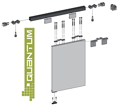 Gtv Silver Top Hung Sliding Door Track Gear System Kit - Tracks 2000Mm Or 3000Mm (2000Mm Track + Kit For 1 Door)