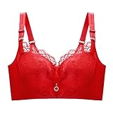 Necalisi Dirndl BH Rot BH Damen mit Bügel halbgepolstert Women Bra auch in Supergrösse Büstenhalter Alltag| Halb Gepolstert BHS BH Grosse grössen 115E