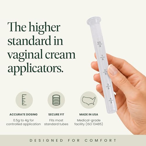 Image of NewLife Naturals Disposable Vaginal Applicators 60 Pack - Threaded Vaginal Cream Applicators with Dosage Markings - Individually Wrapped Clean Single Use for Gels, Lubricants, & Creams - Made in USA