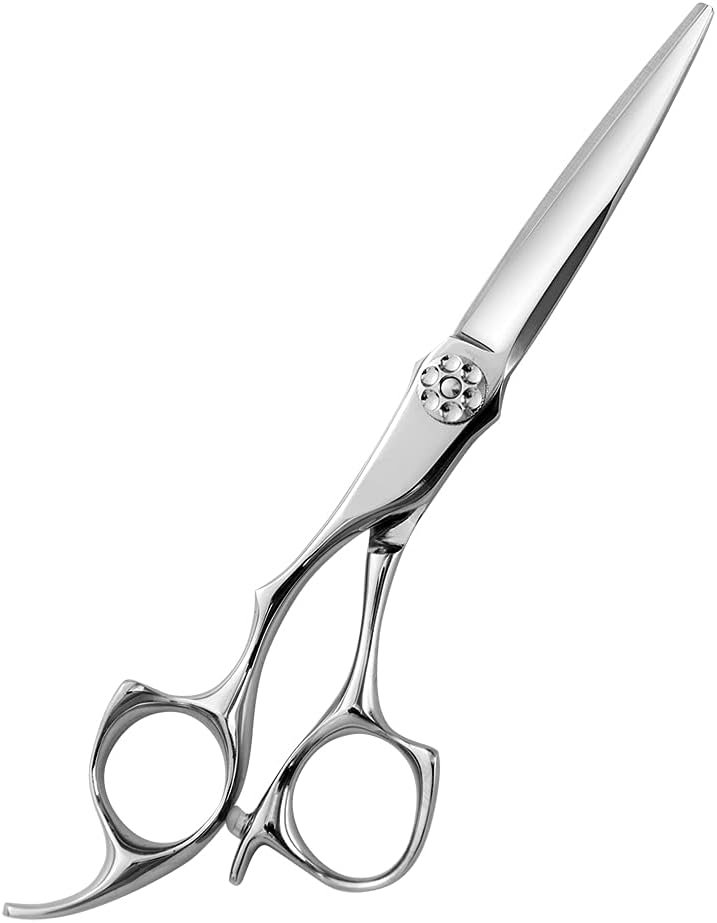 AOLANDUO Left-Handed Hair Cutting Scissors - VG10 Steel, Pro Ergonomic, Razor Edge - 6 in