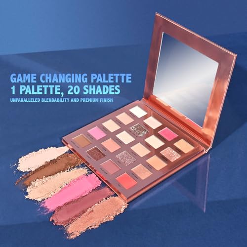Image of Glam21 Muse Eyeshadow Palette | Highly Pigmented |20 Selected Shades| Highly Pigmented Matte& Shimmer | Long-Lasting, Crease-Free Formula Shades | Professional & Everyday Eye Makeup- 30gm| 02- Divine