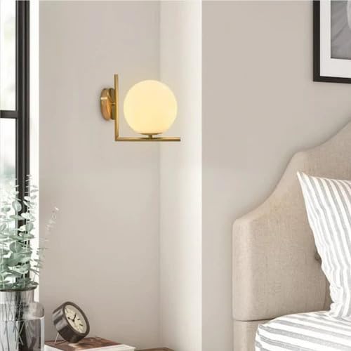 Image of Frosted Pearl Wall Light | Decorative Wall Lamp Fixture for Living Room Bedroom Dining Cafe Bar Restaurant | Modern Home Decor Lighting | Without Bulb
