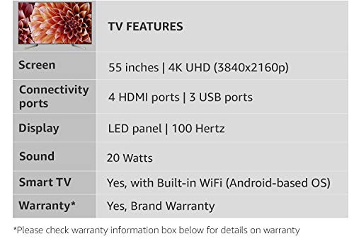 Image of Sony Bravia 138 cm (55 Inches) 4K UHD Certified Android LED TV KD-55X9000F (Black) (2018 model)