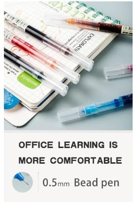 Image of like it 0.5mm Roller Pen Color ink Straight Liquid Rollerball Gel Pen for School Office Stationery Pack of 12 (Black & Blue)