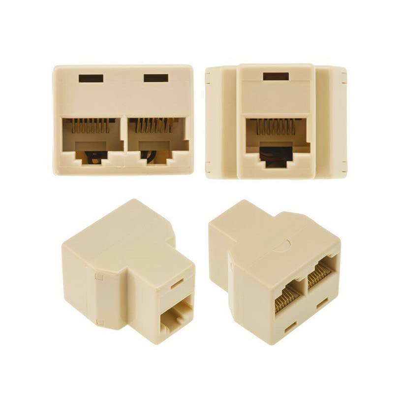 RJ45 Splitter, Ethernet Splitter, RJ45 Splitter Adapter LAN Network Internet Splitter 1 to 2, Ethernet Cable &LAN Internet Splitter for Cat5 Cat5e Cat6 Cat 7 (Pack of 4) (White)