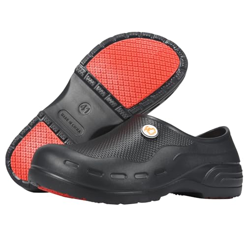 Non Slip Shoes for Men - Zapatos Antideslizantes para Hombres Oil Water Resistant Chef Nursing Doctors Shoes Suitable for Kitchen Restaurant Garden Hospital Slip Resistant Safety Working Clogs