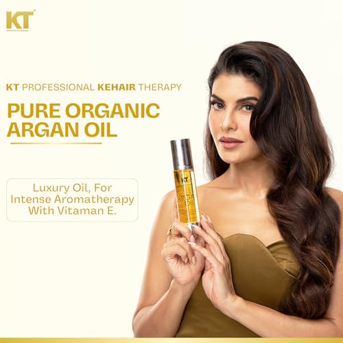 Image of KT PROFESSIONAL Keratin Protein Pure Argan Oil Serum Repairs Damaged Hair & Strengthens Dry Dull Hair With Vitamin E for Shine & Softness 100ml