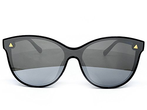 7123 Oversize Wraparound Semi-Rimless Shield Lens Womens Mens Sunglasses (Semi-Rimless, SILVER)2