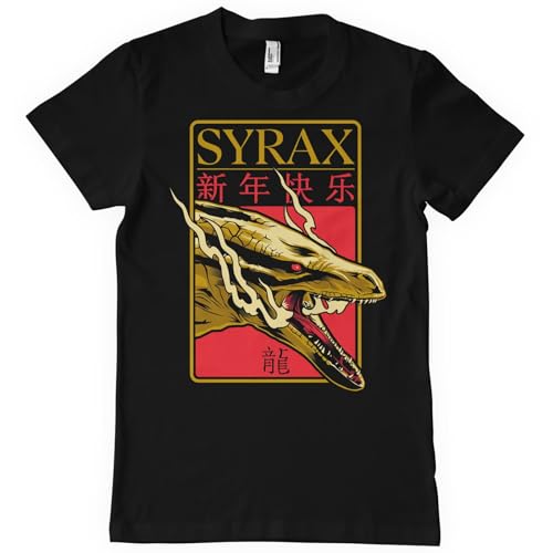 House Of the Dragon Licenciado Oficialmente SYRAX Dragon Camiseta para Hombre (Negro), Large