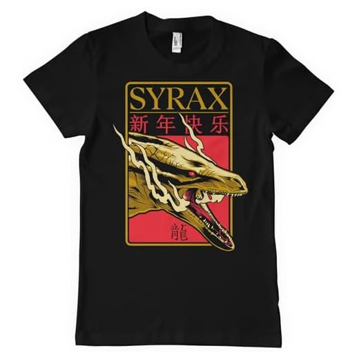 House Of the Dragon Licenciado Oficialmente SYRAX Dragon Camiseta para Hombre (Negro), Large