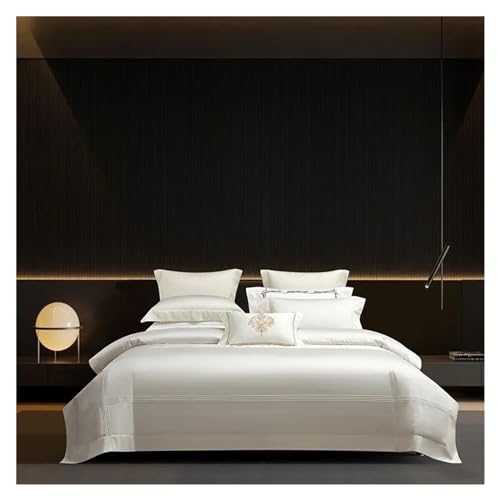 Genérico Juego De Cama De Satén De Algodón Egipcio, Ropa De Cama De Algodón De Alto Recuento De 1000 Hilos, Sábanas Transpirables para Todas Las Estaciones (B King 220X240cm pcs)