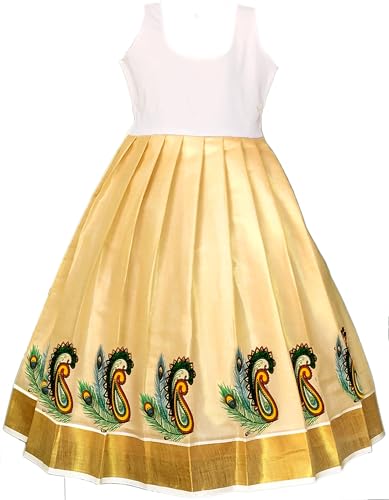 Image of Girl's Silk Readymade Traditional Lehenga Choli with-KERALP PATTU 4 colour