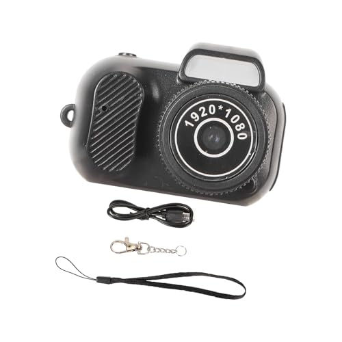 Porte-clés appareil photo miniature en ABS noir rigide